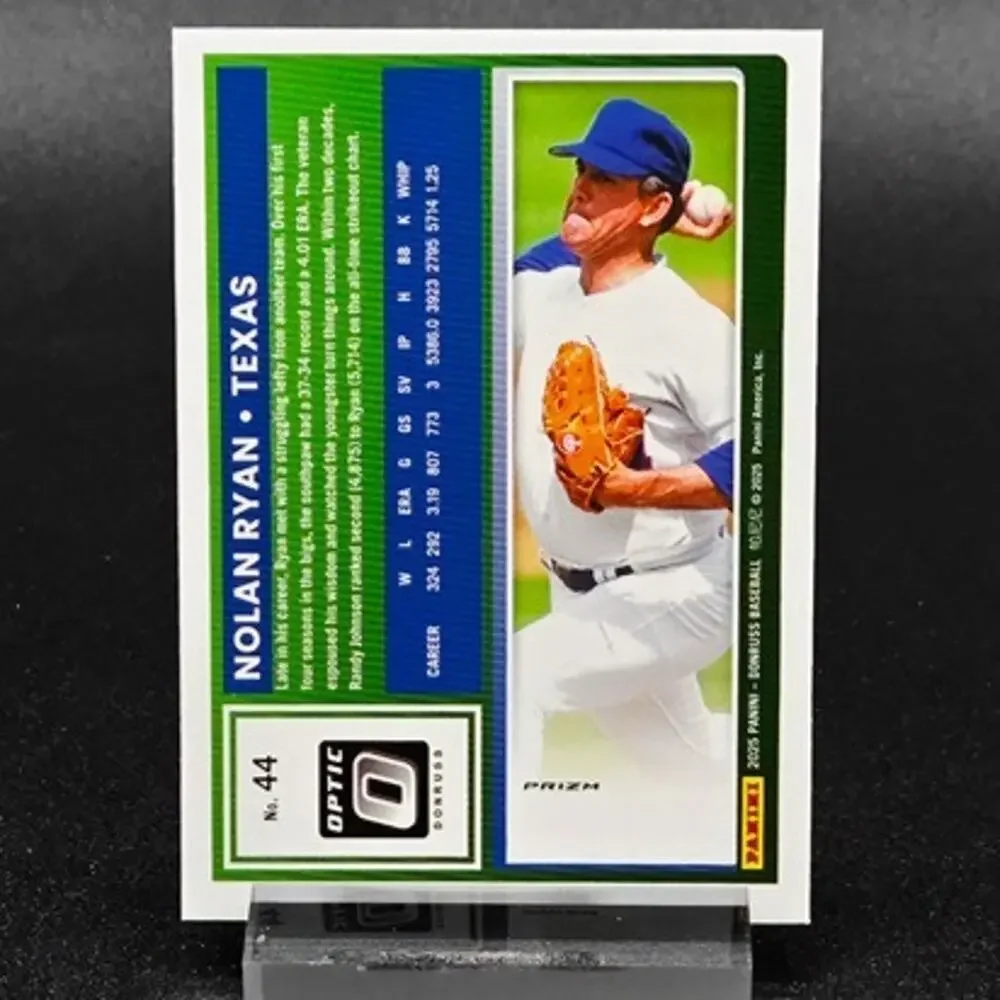 Nolan Ryan Optic Shock Red Blue Foil Yellow Flood Texas Rangers Hall of Famer